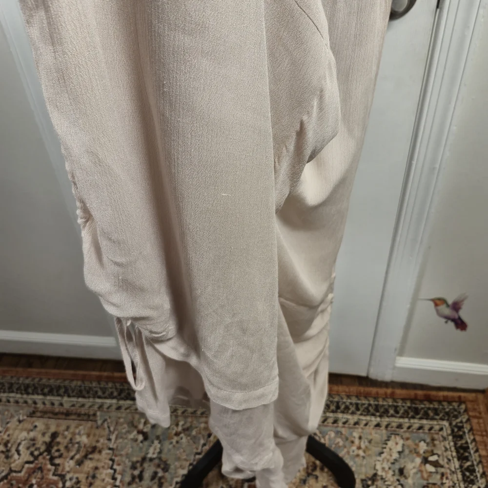 Chic 100% Cotton Wide-Leg Cream/Nude Culotte/Pants Size M Bohemian Flowy - Picture 5 of 7